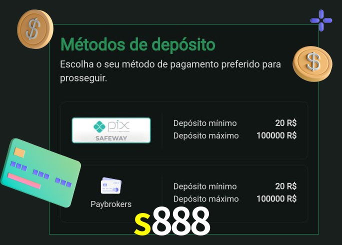 O cassino s888 oferece uma grande variedade de métodos de pagamento